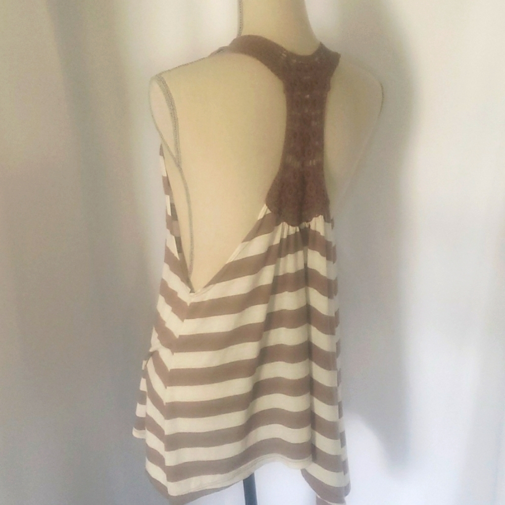 5/$30 Crochet Racerback Striped Cotton Vest
